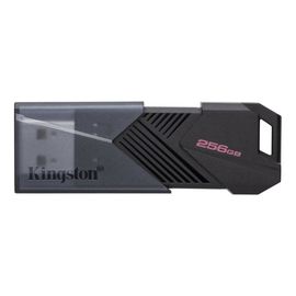 Накопитель KINGSTON DataTraveler Exodia, USB 3.2, черный оникс, подвижный дизайн крышки, гладкий матово-черный корпус, место для брелка, 256GB