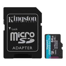 Карта памяти microSD KINGSTON Canvas Go! Plus, A2, UHS-I, U3, V30, 64GB