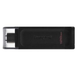 Накопитель KINGSTON DataTraveler 70, USB-С 3.2, черный, USB-C, стильный и тонкий пластиковый корпус, с петлей для брелка, 128GB