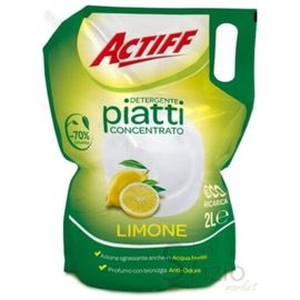 Detergent lichid concentrat pentru vase ACTIFF, lemon, rezerva, 2 l