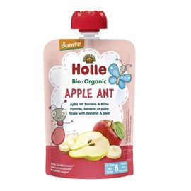 Пюре HOLLE Apple Ant яблоко, банан, груша, 6 мес+, 100г