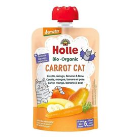 Пюре HOLLE Carrot Cat морковь, манго, банана, груша, 6 мес+, 100г