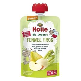 Пюре HOLLE Fennel Frog, груша, яблоко, фенхель, 6 мес+, 100г