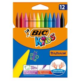 Creioane BIC Plastidecor cerate plastifiate, 12 buc