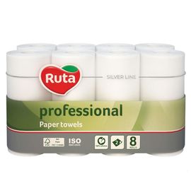 Бумажные полотенца RUTA Professional, 2слоя, 8 рулонов