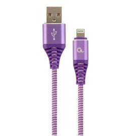 Кабель USB CABLEXPERT CC-USB2B-AMLM-2M-PW, USB 2.0, 8-pin, фиолетово-белый, 2 м