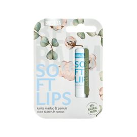 Balsam natural pentru buze BIOBAZA BEEBALM Soft Lips cu unt de shea si extract de  bumbac, 4.5 g