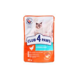 Корм CLUB4PAWS Sterilised, для кошек, 80г