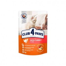 Hrana CLUB4PAWS pentru pisici, curcan, 80g
