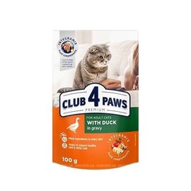 Hrana CLUB4PAWS, pentru pisici, cu rata, 100g