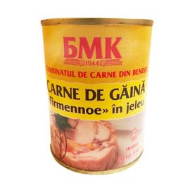 Carne БМК Firmenoie in jeleu, de gaina, 350g