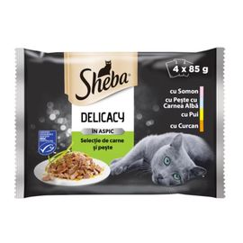 Hrana SHEBA Mix asp, pentru pisici, 4x85g