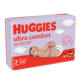 Scutece pentru copii HUGGIES Ultra Comfort Mega №3, unisex, 4-9 kg, 78 buc