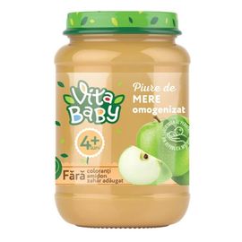 Пюре VITA Baby, яблоко, без сахара, 4+месяцев, 180г