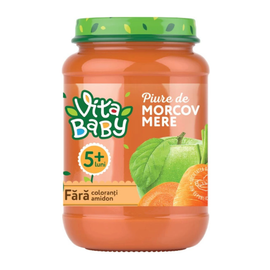 Пюре VITA Baby, яблоко-морковь, 5+месяцев, 180г