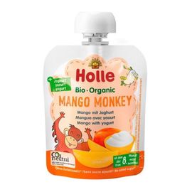 Пюре HOLLE Mango Monkey, с йогуртом, манго, 8 мес+, 85г