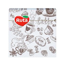 Салфетки RUTA Кофе, 2 слоя, 24 х 24 см, 40 шт