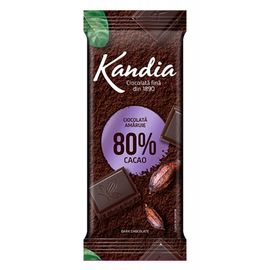 Ciocolata KANDIA, amaruie, 80% cacao, 80g
