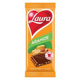 Ciocolata LAURA, cu lapte si arahide, 90g