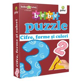 Bebe puzzle. Cifre, forme si culori