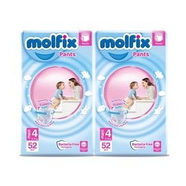 Набор трусиков для детей MOLFIX №4 3D Maxi, 9-14 кг, 52 шт*2