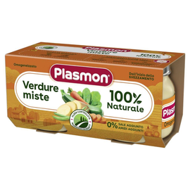 Пюре PLASMON, овощной микс, от 6 месяцев, 2 x 80 г