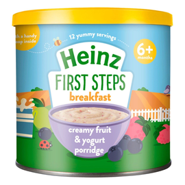 Terci HEINZ First Steps, cereale cu fructe si iaurt, 6+ luni, 240 g