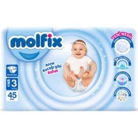 Scutece pentru copii MOLFIX Midi №3, 4-9 kg, 45 buc