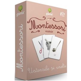 Carti de joc Montessori. Ustensile si unelte. Vocabular