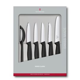 Набор ножей VICTORINOX Swiss Classic, paring set, 6pcs, black, gift box, 6.7113.6G