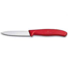 Нож VICTORINOX Swiss Classic, paring, 8cm, straight, pointer tip, red, 6.7601