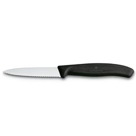 Нож VICTORINOX Swiss Classic, paring, wavy, pointer tip, black, 8 см,6.7633