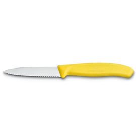Нож VICTORINOX Swiss Classic, paring, wavy, pointer tip, yellow, 8 см,6.7636.L118