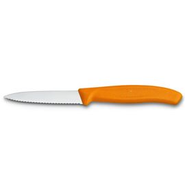 Нож VICTORINOX Swiss Classic, paring, wavy, pointer tip, orange, 8 см, 6.7636.L119