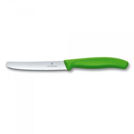 Нож VICTORINOX Tomatto Swiss Classic, wavy, green, 11 cм, 6.7836.L114