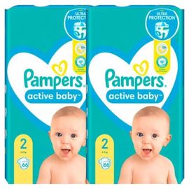 Набор подгузников для детей PAMPERS Active Baby Mini № 2, 4-8 кг, 2 x 66 шт