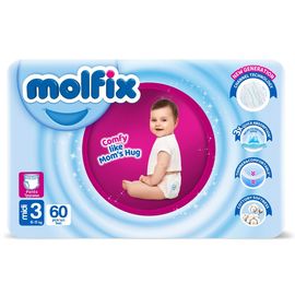 Chilotei pentru copii MOLFIX №3 3D Midi, 6-11 kg, 60 buc