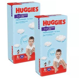 Набор трусиков для детей HUGGIES №6, для мальчиков, 15-25 кг, 44 шт.*2