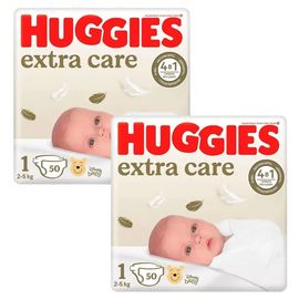 Set scutece pentru copii HUGGIES №1 Elite Soft Jumbo 3-5 kg 50 buc.*2