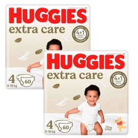 Набор подгузников для детей HUGGIES Extra Care №4, 8-16 кг, 60 шт.*2