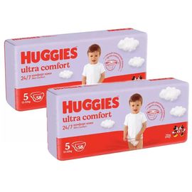Set scutece pentru copii HUGGIES Ultra Comfort Mega №5, unisex, 12-22 kg, 58 buc.*2
