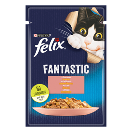 Hrana umeda pentru pisici Felix Fantastic, cu somon in jeleu, 85 g