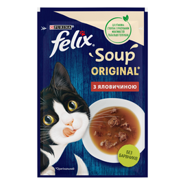 Влажный корм Felix Soup, суп с говядиной, 48 г