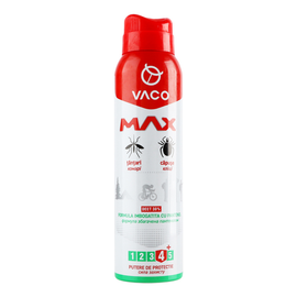 Аэрозоль от комаров, клещей и мошек Vaco Max Deet 30%, с пантенолом, 100 мл