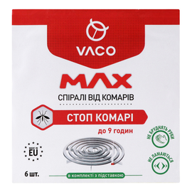 Спирали от комаров VACO MAX, 6 шт