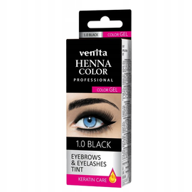 Vopsea - gel pentru sprancene si gene VENITA Henna Color, negru 1.0, 30 g