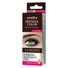 Vopsea-gel pentru sprancene si gene VENITA Henna Color, Marou 3.0, 30 g