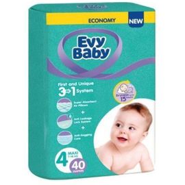 Подгузники для детей EVY BABY №4 TWIN MAXI, 7-18 кг, 40 шт