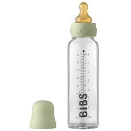 Biberon BIBS Sage, din sticla, anticolici, cu tetina din latex 0+ luni, 225 ml