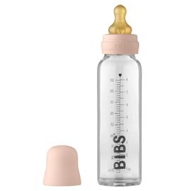 Biberon BIBS Blush, din sticla, anticolici, cu tetina din latex 0+ luni, 225 ml